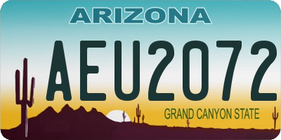 AZ license plate AEU2072