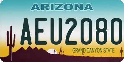 AZ license plate AEU2080