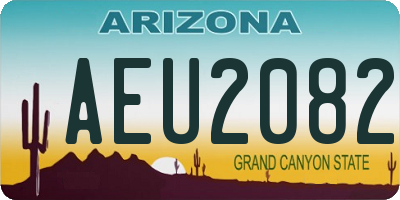 AZ license plate AEU2082