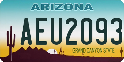 AZ license plate AEU2093