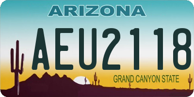 AZ license plate AEU2118
