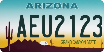 AZ license plate AEU2123
