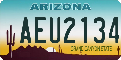 AZ license plate AEU2134