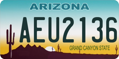 AZ license plate AEU2136