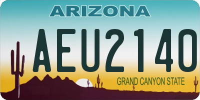 AZ license plate AEU2140