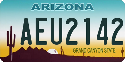 AZ license plate AEU2142
