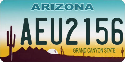 AZ license plate AEU2156