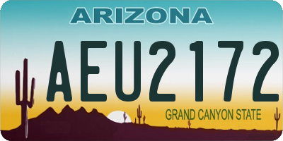 AZ license plate AEU2172