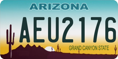 AZ license plate AEU2176