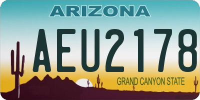 AZ license plate AEU2178