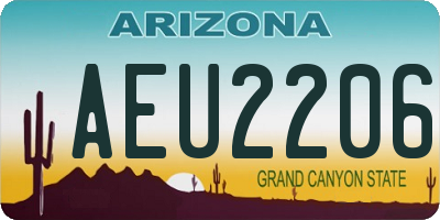AZ license plate AEU2206
