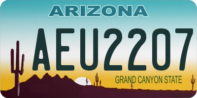 AZ license plate AEU2207