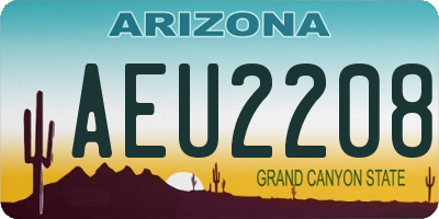 AZ license plate AEU2208