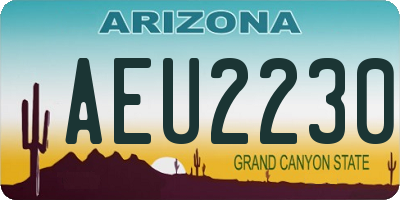 AZ license plate AEU2230