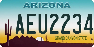 AZ license plate AEU2234