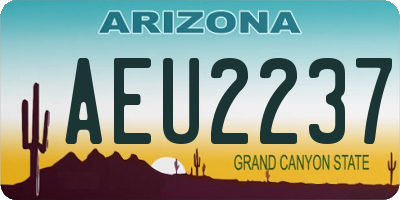 AZ license plate AEU2237