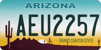 AZ license plate AEU2257