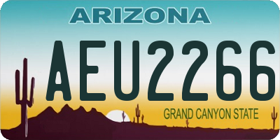AZ license plate AEU2266