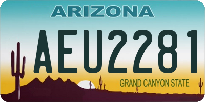 AZ license plate AEU2281