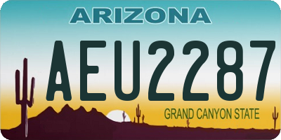 AZ license plate AEU2287