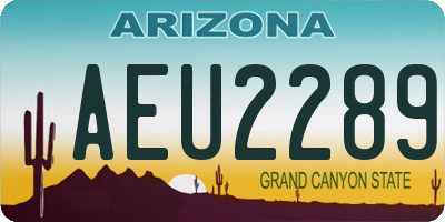 AZ license plate AEU2289