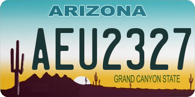 AZ license plate AEU2327