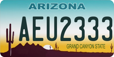 AZ license plate AEU2333