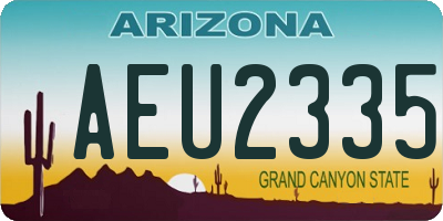 AZ license plate AEU2335
