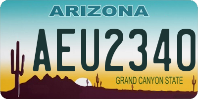 AZ license plate AEU2340