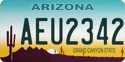 AZ license plate AEU2342