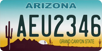 AZ license plate AEU2346