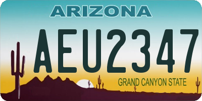 AZ license plate AEU2347