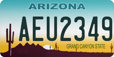 AZ license plate AEU2349