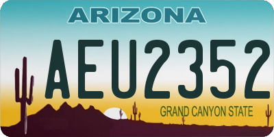AZ license plate AEU2352