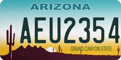 AZ license plate AEU2354