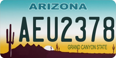AZ license plate AEU2378