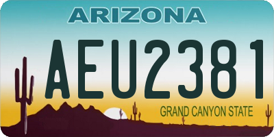 AZ license plate AEU2381