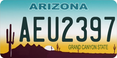 AZ license plate AEU2397