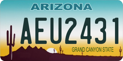 AZ license plate AEU2431