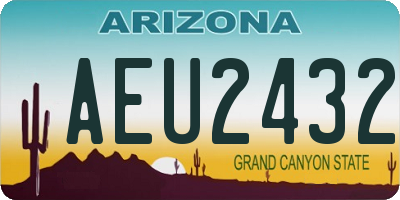 AZ license plate AEU2432