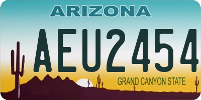 AZ license plate AEU2454