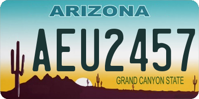 AZ license plate AEU2457