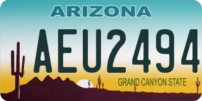 AZ license plate AEU2494