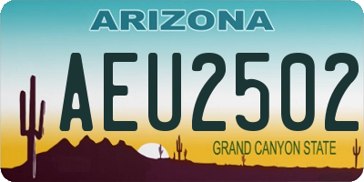 AZ license plate AEU2502