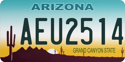 AZ license plate AEU2514