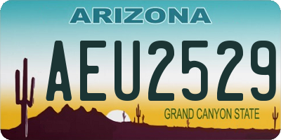 AZ license plate AEU2529