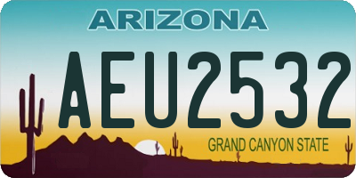 AZ license plate AEU2532