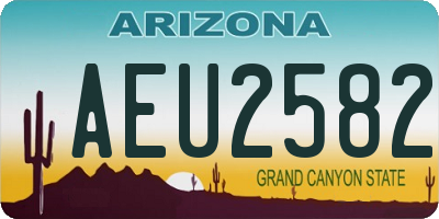 AZ license plate AEU2582