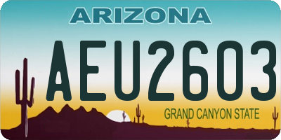 AZ license plate AEU2603