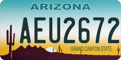 AZ license plate AEU2672